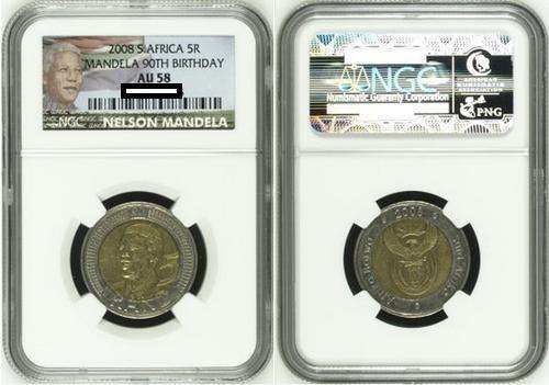 AWSOME - 2008 MANDELA 90TH BIRTHDAY AU58 NGC NEW LABEL